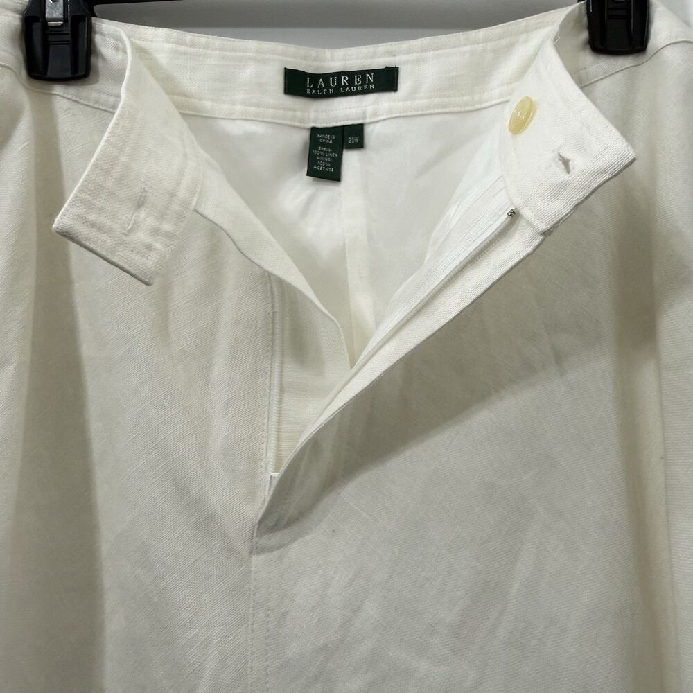 Lauren Ralph Lauren White Linen Maxi Skirt Lined  Women’s Size 20W Coastal NWT - Picture 6 of 11